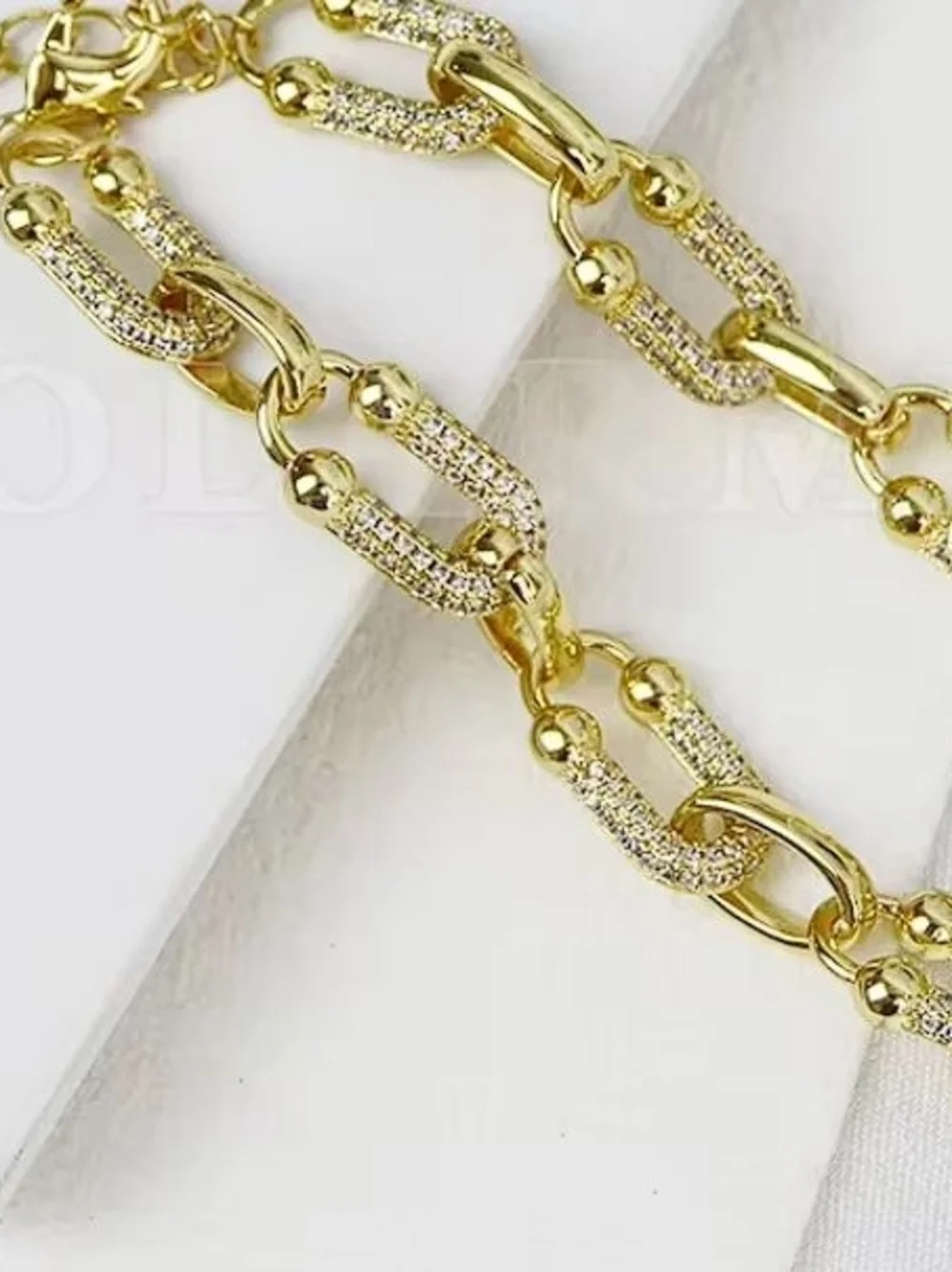 Textured Gold Link Bracelet